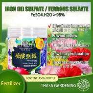 TASHA GARDENING 450g Ferrous sulfate Iron(ll) sulfate FeSO4 Water-Soluble Fertilizer Baja Bunga Fert