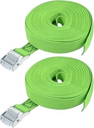 uxcell Lashing Strap 1in x 30ft Cargo Tie Down Straps with Cam Lock Buckle Up to 551lbs Green 2pcs