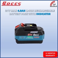 ( NEW MODEL )BOCCS 18V 4.0ah Li-Ion Battery (Compatible to GBH 180/ GDS 250 / GSR 180 / GSB 180 / GD