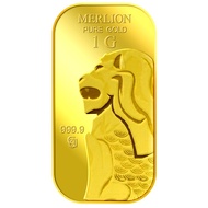 999.9 Pure Gold | 1g Singapore Merlion Red Dot Gold Bar