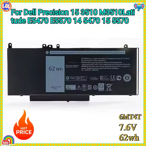 New 6MT4T Replacement Laptop Battery For Dell Precision 15 3510 M3510 For DELL Latitude E5470 E5570 
