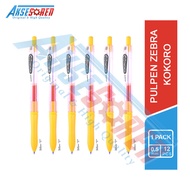 Aksesoren Pulpen Gel Kokoro Zebra [1 Pack/12 Pcs] / Ballpoint Pena Ball Pen Bolpen Polpen Bulpen Tin