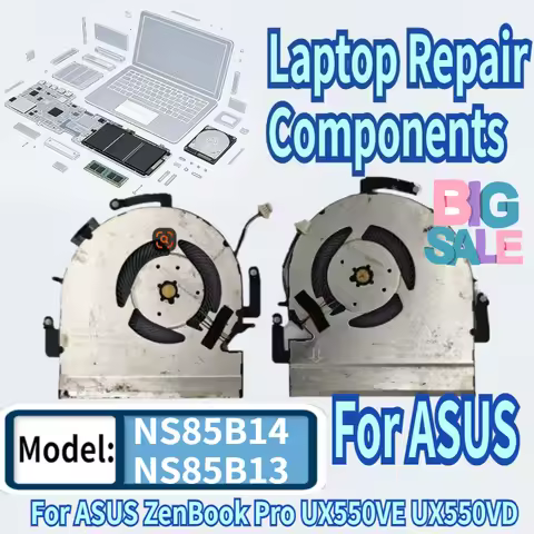 90% New For ASUS ZenBook Pro UX550VE UX550VD Laptop CPU GPU Cooling Fan Cooler NS85B14-16M09 NS85B14