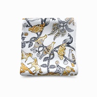 cod Elegant white 100% real silk satin women scarf printed with animals foulard femme square head sc