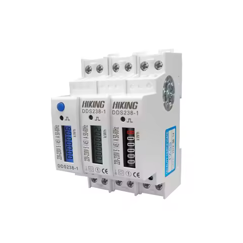 5(45)A 45A 220V 230V 50HZ 60HZ LCD display Single phase Din rail KWH Watt hour din-rail blue backlig