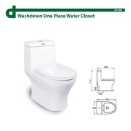 [DOCASA] A370-10 Inch (RIMLESS) One Piece Washdown Water Closet come with Dual Flush (3/4L)