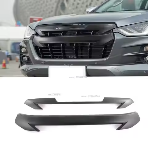 For Isuzu D-MAX DMAX 2021 2022 2023 Black Upper Grille Racing Bumper Grill Inserts Cover Trim Car St