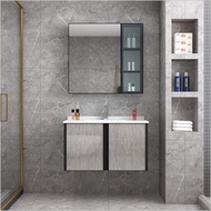 Bathroom Cabinet with Sink Faucet Combo Wall Mounted, Mirror Cabinet Storage Organizer