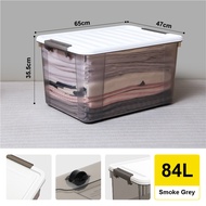 Citylife 84L Widea Transparent Storage Box Stackable Storage Large Container Box With Wheels X-6324