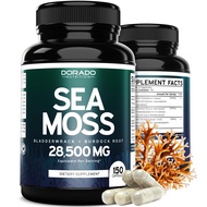 Sea Moss Capsules 28,500mg (150 Capsules) Irish Sea Moss Capsules - Premium SeaMoss with Bladderwrac