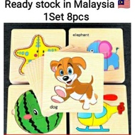 8pcs Popular 3D Wooden Puzzle Toy For Kids Wooden Animal Puzzle  Educational Toy