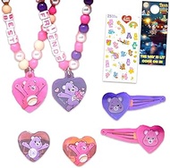 Care Bears Jewelry and Accessorries Bundle - 6 Piece Set with Bracelets, Hair Clips, Rings for Best 