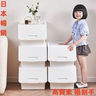 其他品牌 - 2C72P（一個裝）(日本暢銷） 玩具收納箱 河馬口 揭蓋式 塑膠 儲物箱 連蓋衣物