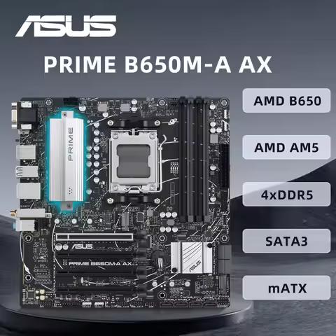 ASUS PRIME B650M-A AX Motherboard Socket AM5 Support Ryzen 5 8500G Ryzen 7 7800X3D R9 7900X3D CPU DD
