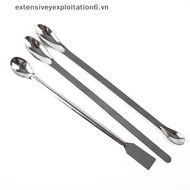 # exten # 12Pcs Stainless Steel Lab Spoon Spatula Laboratory Sampling Spoon Mixing Spatula .