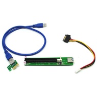 PCI-E Riser 1x to 16x SATA Power USB 3.0 Bitcoin Miner adapter card pc