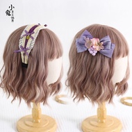 Lolita Lolita Lolita Grape Garden Large Bow Headband Lolita Purple Hairpin Flower Ball Bow Brooch