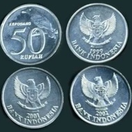 uang koin 50 rupiah PERAK duit lama kuno Indonesia/lima puluh rupiah