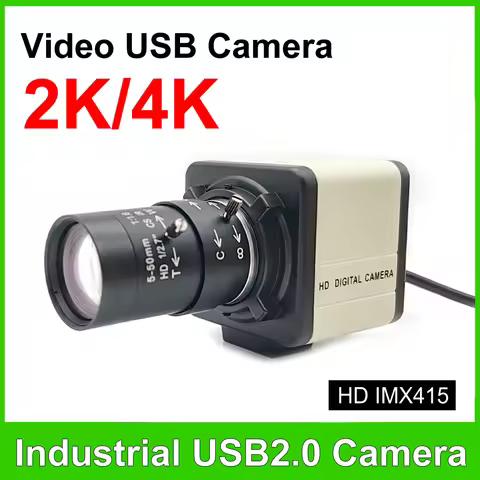 Industrial 4K 8MP CCD IMX415 USB Webcam 2K F5253 With 2.8-12mm Varifocal Lens USB2.0 PC Video Camera
