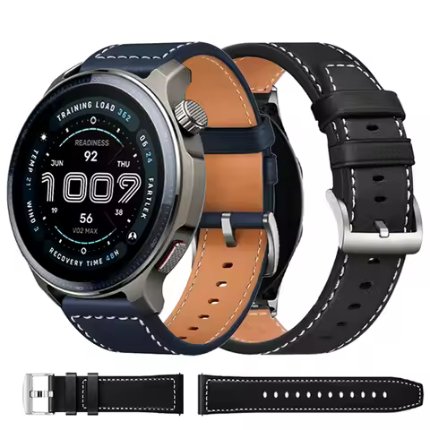 Leather 20mm 22mm Strap For Amazfit Bip 6 5/Active 2 BALANCE 2 Sport Wristband GTR 3 Pro 4 GTS 4 min