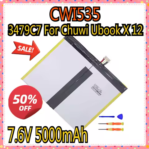 3479C7 For Chuwi Ubook X 12 CWI535 with 7-Wire Plug New 7.6V 5000mAh Notebook Laptop Battery + tools