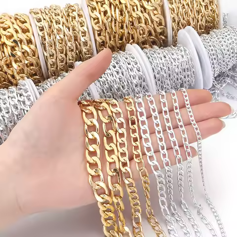 5Yards/Roll NK Chain Long Open Link Ring Extended Extension Necklace Chains Extender Chain For Jewel