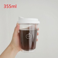 Hàng Có Sẵn Bình Nước Nhựa Kawaii 355Ml/473Ml Cho Nước Trái Cây Trà Sữa Cà Phê Bình Uống Nước Chống