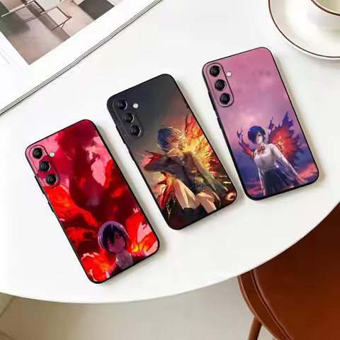 Touka Kirishima Phone Case Black Silicone Soft For Samsung Galaxy A73,A72,A71,A70,A53,A52,A51