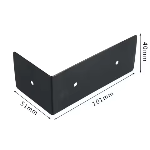 Black Iron Material Decorative Box Corner Code Bracket Board Connector L-shaped Right-angle Bracket