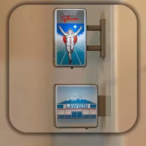 Dotonbori Glico Fuji Mountain Kawaguchiko Town Lawson Advertising Signboard Fridge Magnets Refrigera