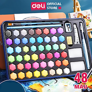 Bộ Màu Nước Nén Water Color Cao Cấp 24 36 48 Màu Tặng Bút Lông Nước, Mút, Cọ, Tẩy, Bút Chì, Gọ