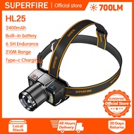 SUPERFIRE HL75-S Super Bright Headlamp Rechargeable Long Lasting Night Fishing Light White Light Red
