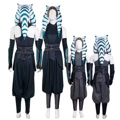 TV Asoka Cosplay Costume Space Battle Fantasia Adult/Kids Uniform Vest Pants Hat Cloak Outfits Hallo
