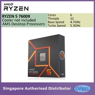 AMD RYZEN 5 7600X AM5 socket PC Processors Cooler not included Core 6 | Threads 12 | Base 4.7GHz | DDR5 | PCIe 5.0