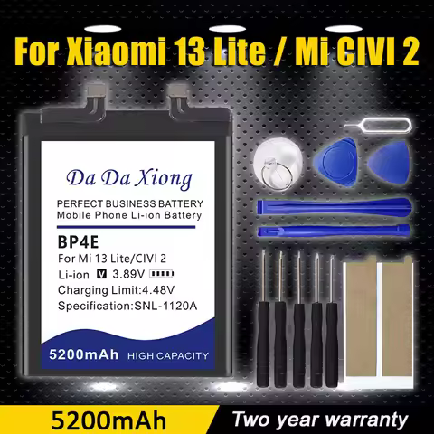 5200mAh Replacement Battery BP4E For XIAOMI 13 Lite Mi 13Lite CIVI 2 Battery + Free Tools