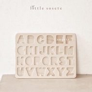 Little Sosete - Pastel Color Wooden ABC 123 Toys Alphabet Number Shapes Wooden Montessori Puzzle ABC