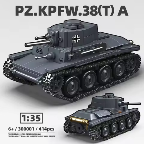 2025 NEW WW2 World War II Pz.Kpfw.38(T) A Tank Model Building Blocks Bricks Military SD.KFZ.2 Type 8