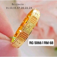 ORIGINAL ZHULIAN Cincin Belah Rotan saduran emas 999 RG5066