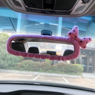 【Ready Stock】 Car Rearview Mirror Decoration Set Korean Style Cute Bow Car Interior Rearview Mirror 