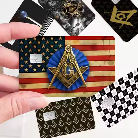 Masonic Lodge Freemasonry Logo 100% Hot Sale Amine Credit Debit Bank Card Bus Card Film Skin Sticker