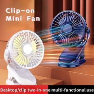 720° Spin Portable Usb Fan 1200mAh Portable USB Rechargeable Clip Fan Strong Wind Mini Cooling Fan for Baby Stroller Table Fan Kipas