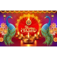 240x180cm Happy Diwali Banner Photography Backdrop Decorations for Festival of Lights Deepavali Background Supplies Party Banner