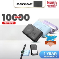 [NEW] Pineng PN-701PD 22.5W Fast Charge Magnetic Wireless Powerbank w Stand & Built-in Cables PN701