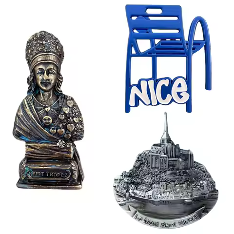 Saint-Tropez Mont st Michel Nice France Metal Fridge Magnets Souvenir Refrigerator Magnets Sticker C