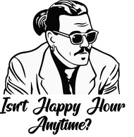 Isnt Happy Hour Anytime? Amber Heard vs Johnny Depp Defamation Trial Decal Stickers Hilarious Decal
