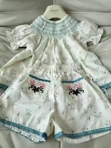 Summer Kids Boutique Clothes Trojan Cottoli Set Dumbo Dress Children Sweet Fashion Dress Baby Qualit