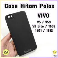 Case Hitam Lentur Vivo V5 V5s 1601 Y67 Lite Softcase Polos Silikon HP Black Matte