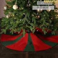 聖誕節裝飾用品樹底圍裙場地布置針織毛線禮物樹裙傘形48寸