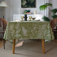 Rectangula Round Table Cover Elastic Leaves Printed Tablecloth Stretch Protector Home Kitchen Dining