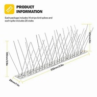 33cm Bird Repellent Mat Spikes S/Steel Animal Repeller Chase Birds Device Dashboard